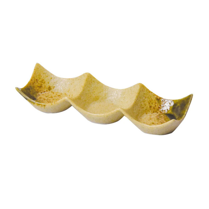 YOUBI Stone grained bean plate Iga Oribe