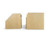 Unfinished upper and base corner cabinet components (HW14409) view from top of cabinet pieces