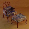 One-inch (1:12) Scale Dollhouse Miniature Lorraine Chair & Ottoman (BES6206FXG)