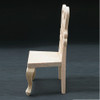 One-inch (1:12) Scale Dollhouse Miniature Unfinished Side Chair (CLA08702); side angle