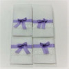 Dollhouse Miniature White Towel Set (4 pieces) with lavender ribbon trim