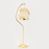 Domed brass bird cage with curved stand