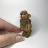 2-1/4" tall bear dressed in hat and fur stole