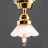 MH849 - Brass Ceiling Lamp with White Shade