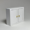 White painted, double door, wood wall cabinet (AZD3777D) closed
