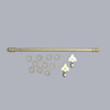 Expandable brass curtain/draper rod with rings and brackets