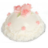 White Dome Cake w/Pink Roses (LL1006)