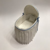 White lace miniature bassinet as viewed from top 