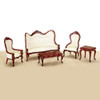 Five-piece dollhouse living room set