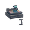 Modern dollhouse miniature cash register with scanner