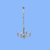 Four up-arm brass dollhouse chandelier with clear  shades (MH633)