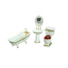 Four-piece dollhouse miniature bathroom