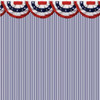 IBM2542 - Wallpaper - Blue White Stripe Thin with Bunting Border