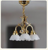 SUTC7S - Miniature Three-Arm Brass Battery-Operated Chandelier (LED) 