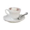 Cup Of Hot Cocoa with Whipped Cream and Spoon On Saucer (CB170)