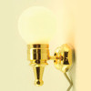 Dollhouse Miniature Wall Sconce, Removable Globe (MH846); shown lit