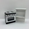 Dollhouse Miniature Oven with White Shelf (AZT5444); shown side by side