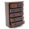 Dollhouse Miniature Chest of Drawers, Walnut (CLA10984); drawers shown open