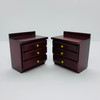 Dollhouse Miniature Night Stands, Pair, Mahogany (AZT3808)