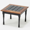 Square Kitchen Table, Black with Walnut Trim (CLA10103)