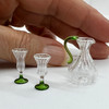 Glass Pitcher w/2 Glasses (BH27264); shown with hand for scale