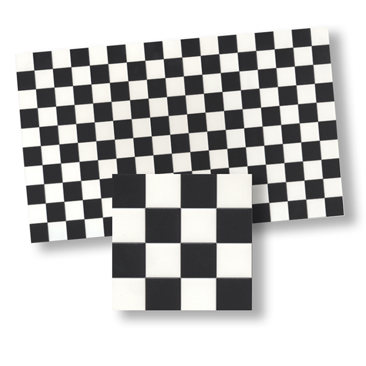 Black and white check tile