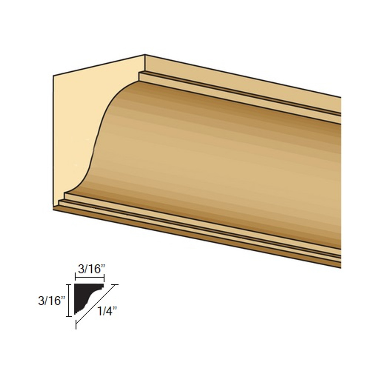 Illustration of 1/2" Scale Crown Cornice (NE967)