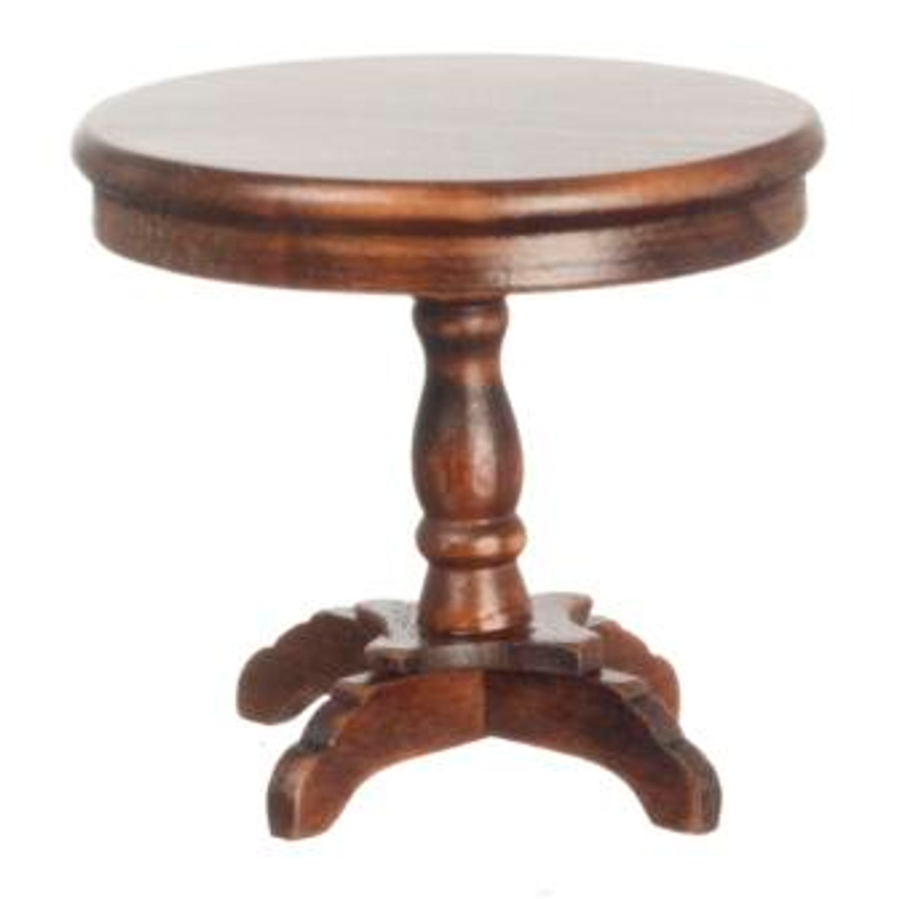 Dollhouse Miniature Round Walnut Table (CLA10491)