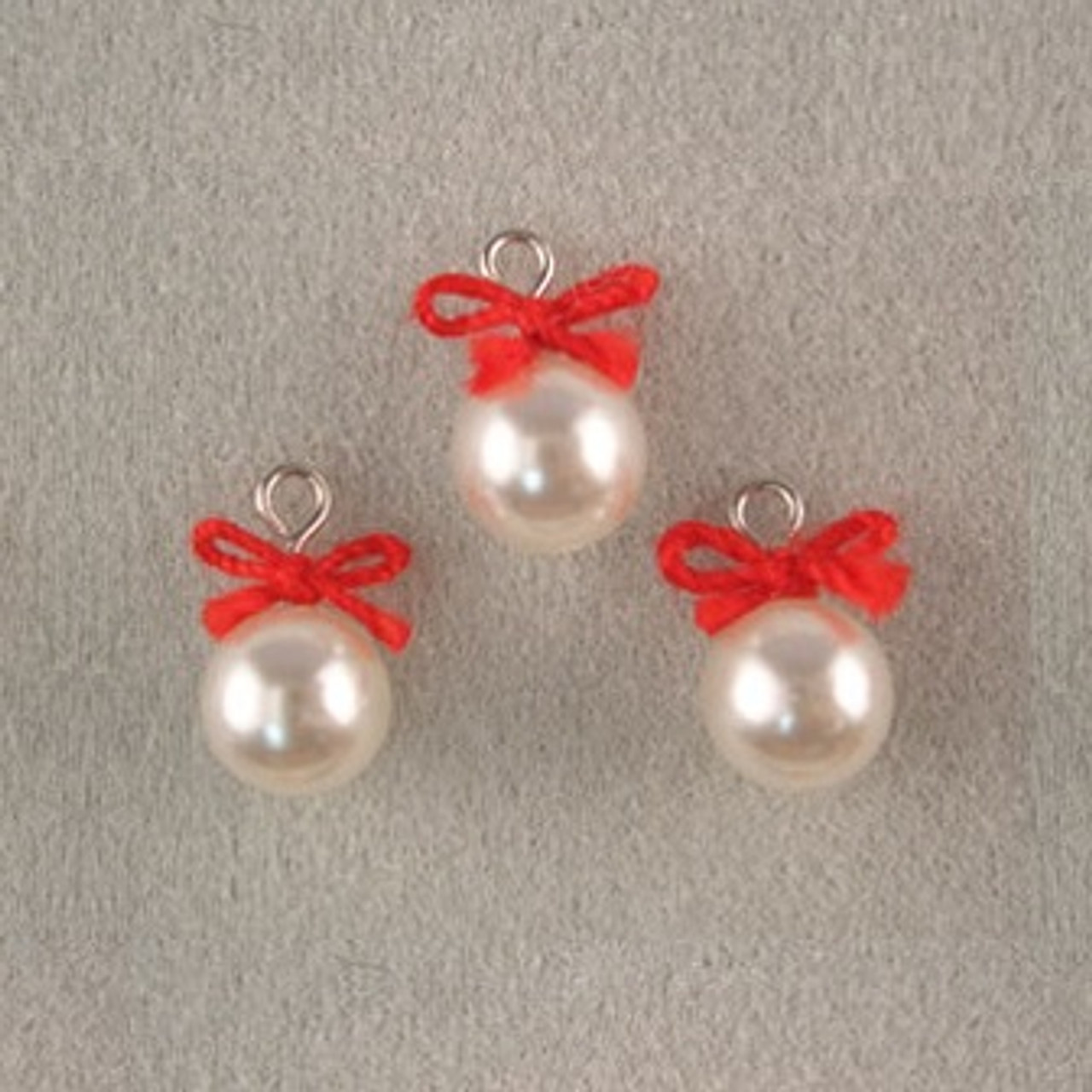 White Ornaments w/Red Bow