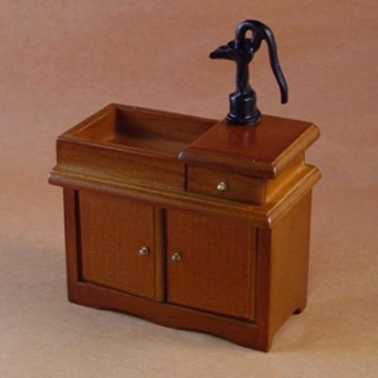 Dollhouse Miniature Walnut Dry Sink (AZD2678)