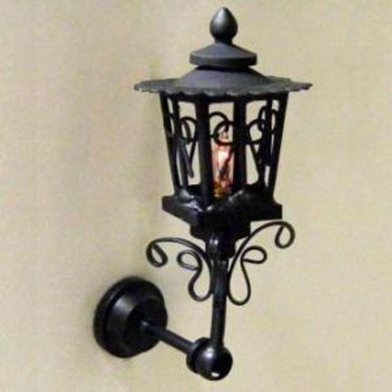 Black Up-Arm Coach Lamp