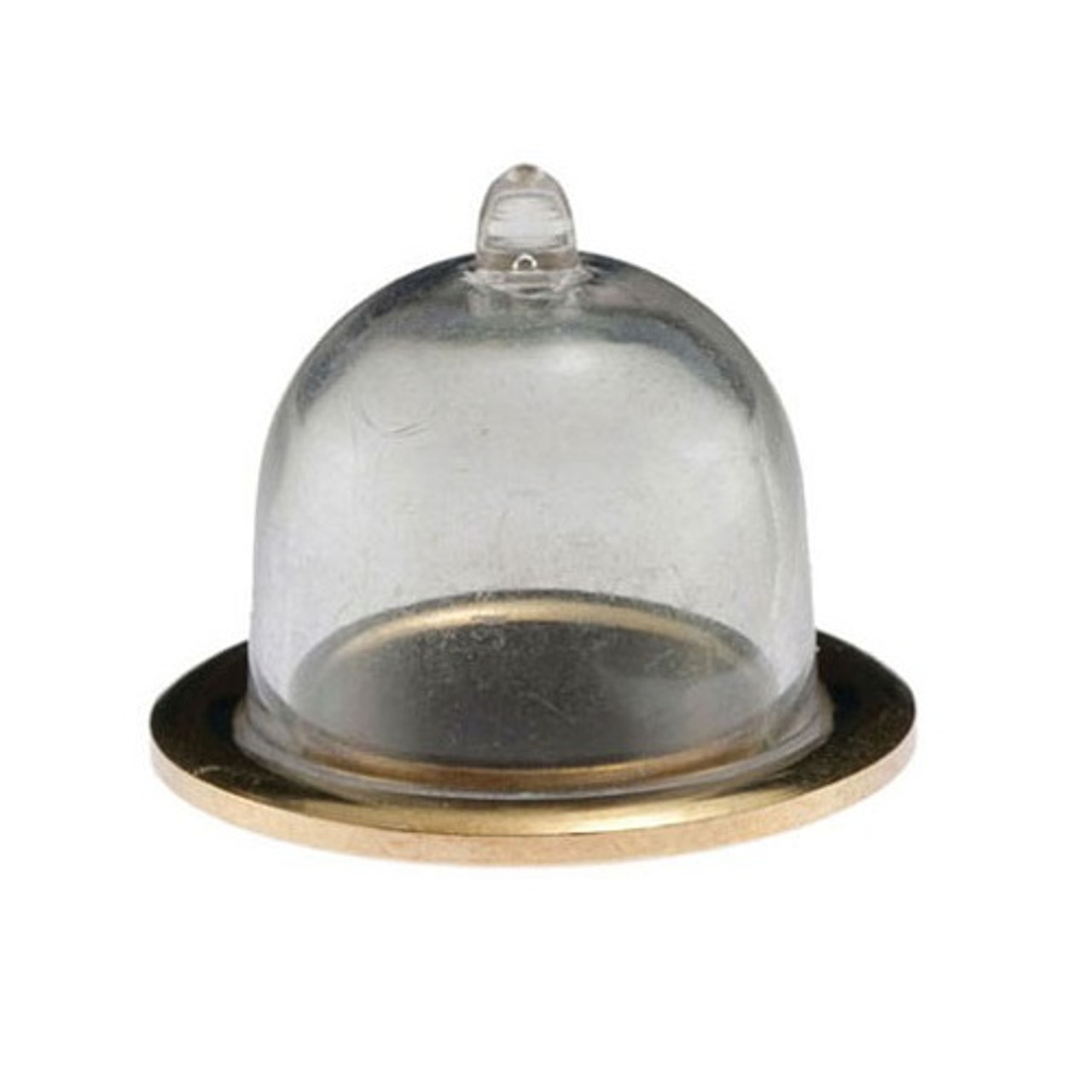 Glass cake dome with brass tray