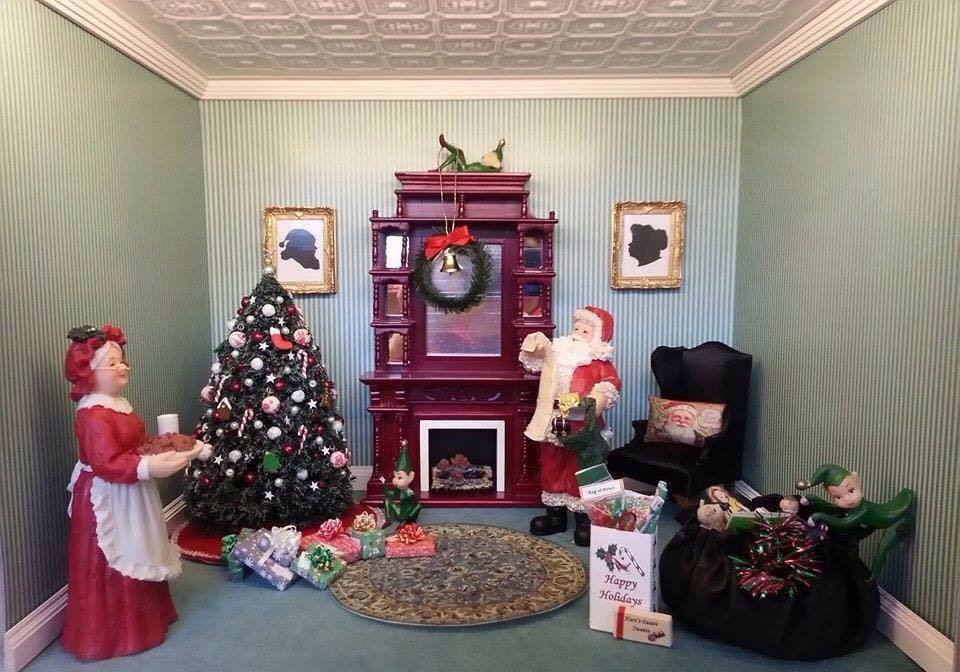 Image showing Santa and Mrs. Claus silhouettes installed in Christmas setting.