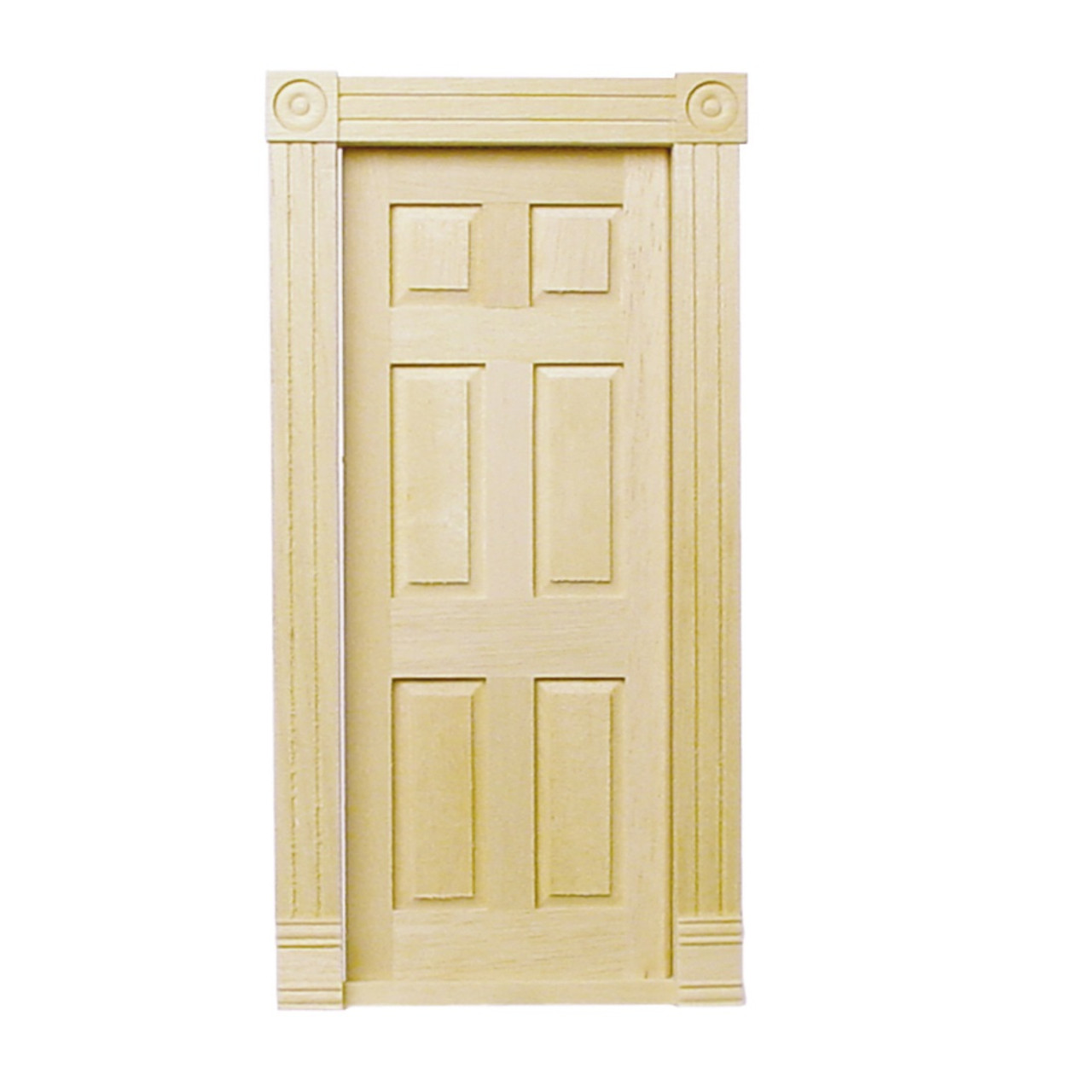 One-inch (1:12) Scale Dollhouse Miniature Traditional Block and Trim Interior Door (HW6025)