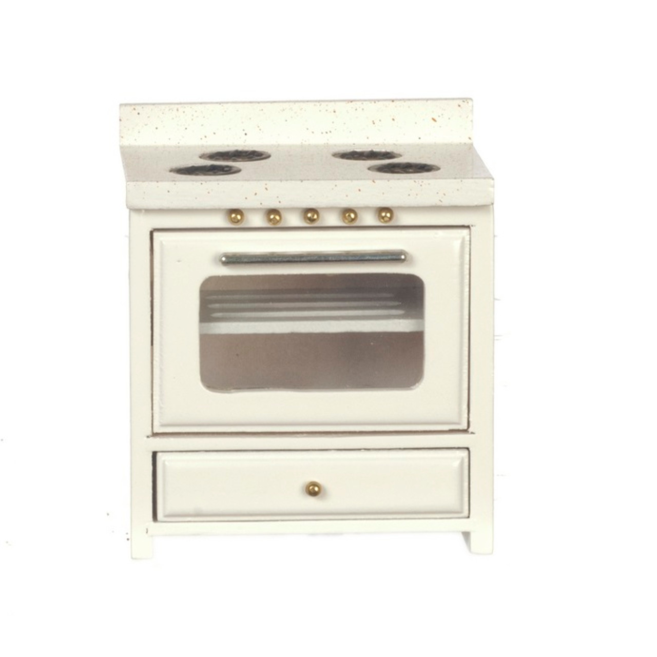 White painted wood dollhouse oven/range