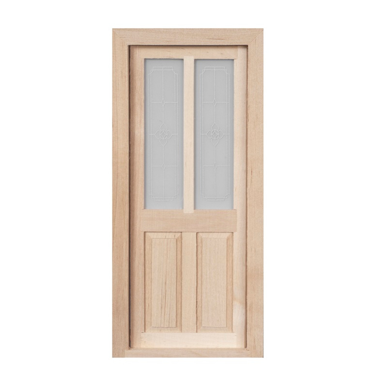 Split panel door with "leaded glass" upper