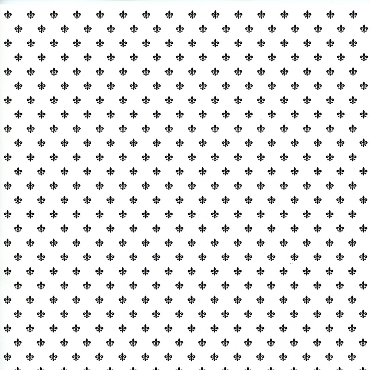 Dollhouse Miniature Wallpaper - Princess - Fleur de Lis - Black on White (IBM1455)