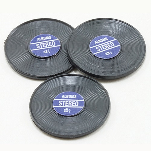 Dollhouse Miniature Phonograph Records (IM65801) with Blue Labels