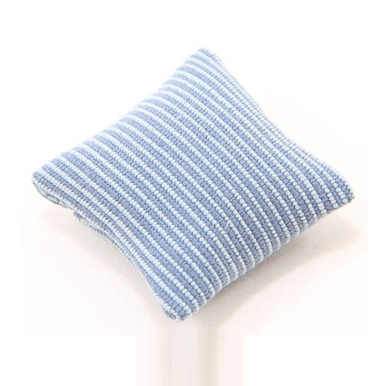 Dollhouse Miniature Blue Ribbed Pillow (BB80005)