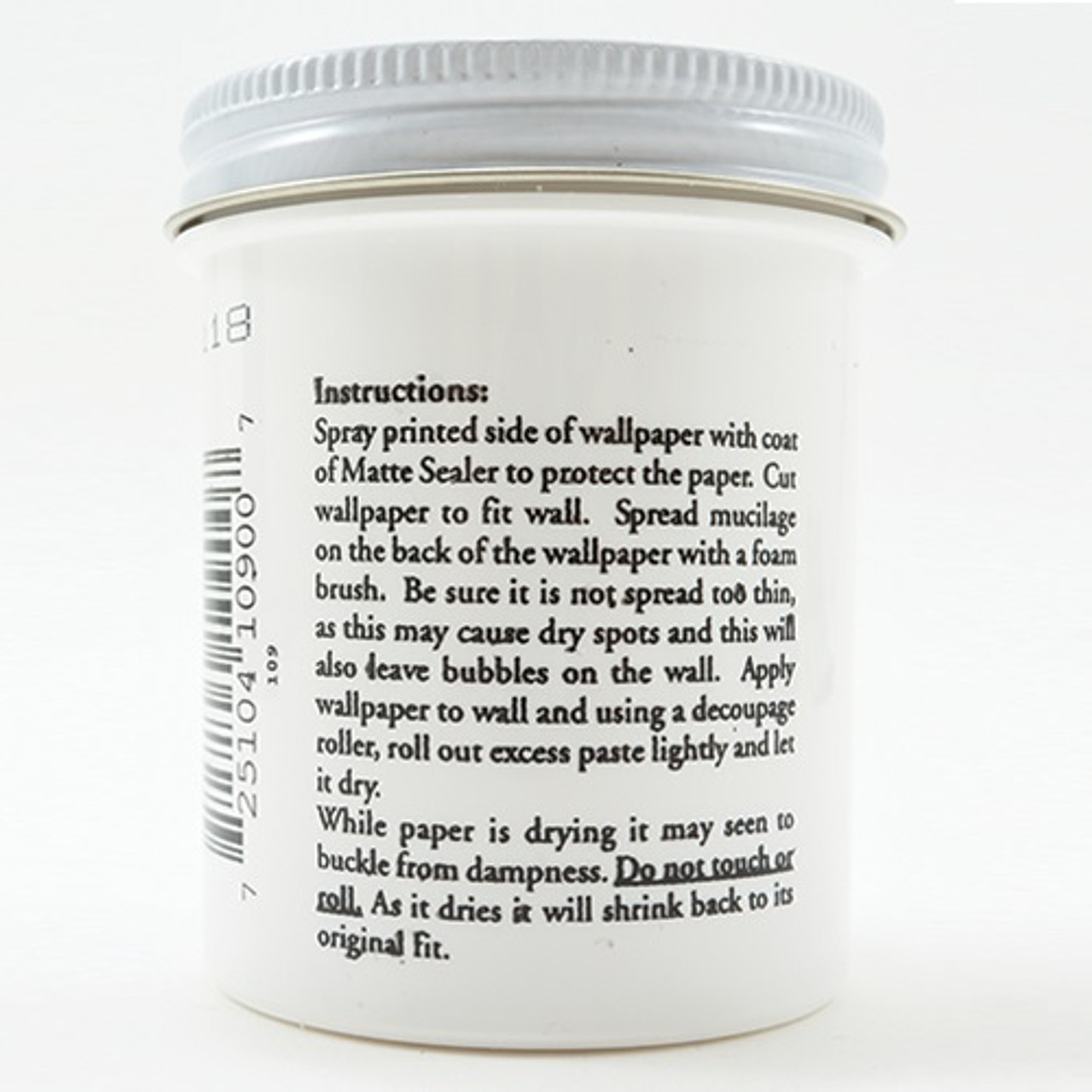 MG109 - 4 oz Wallpaper Mucilage (Paste) Jar Back