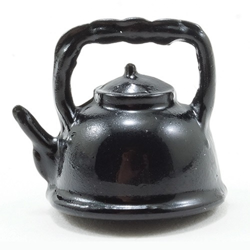 IM65115 Black Tea Kettle Jeepers Dollhouse Miniatures