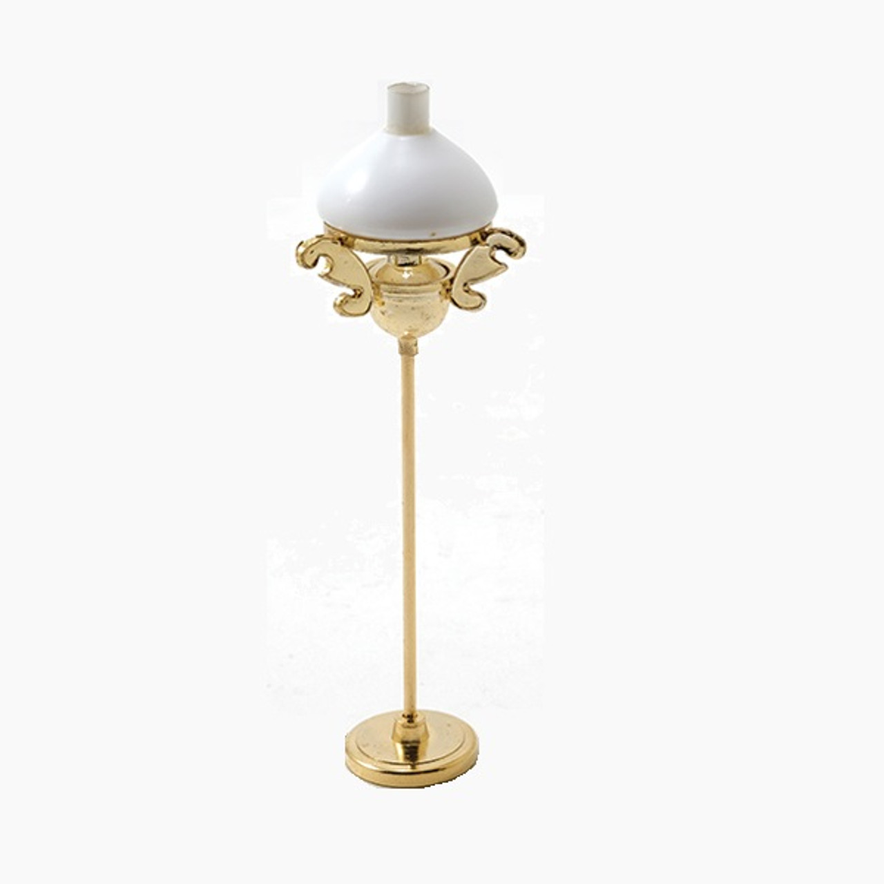 One-inch (1:12) Scale Dollhouse Miniature Victorian Floor Lamp, Gold (MH647)