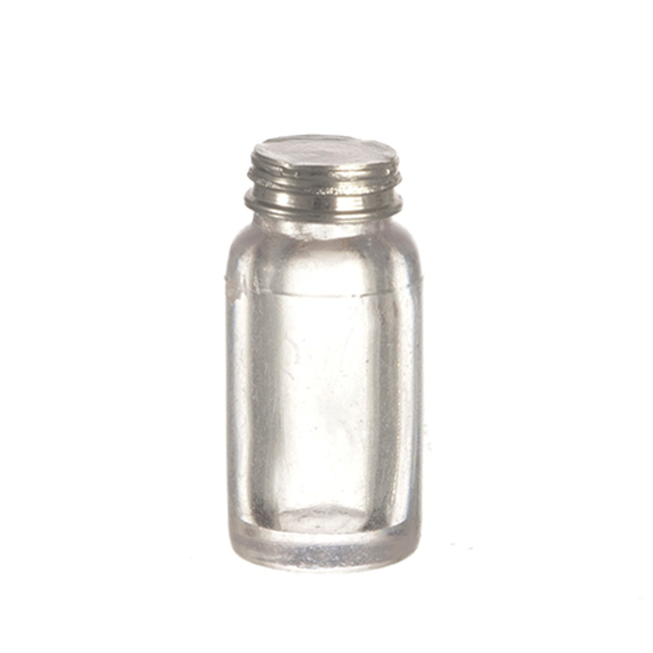 Image of one medium canning jar with lid for 1" scale dollhouse miniature; shown with lid on