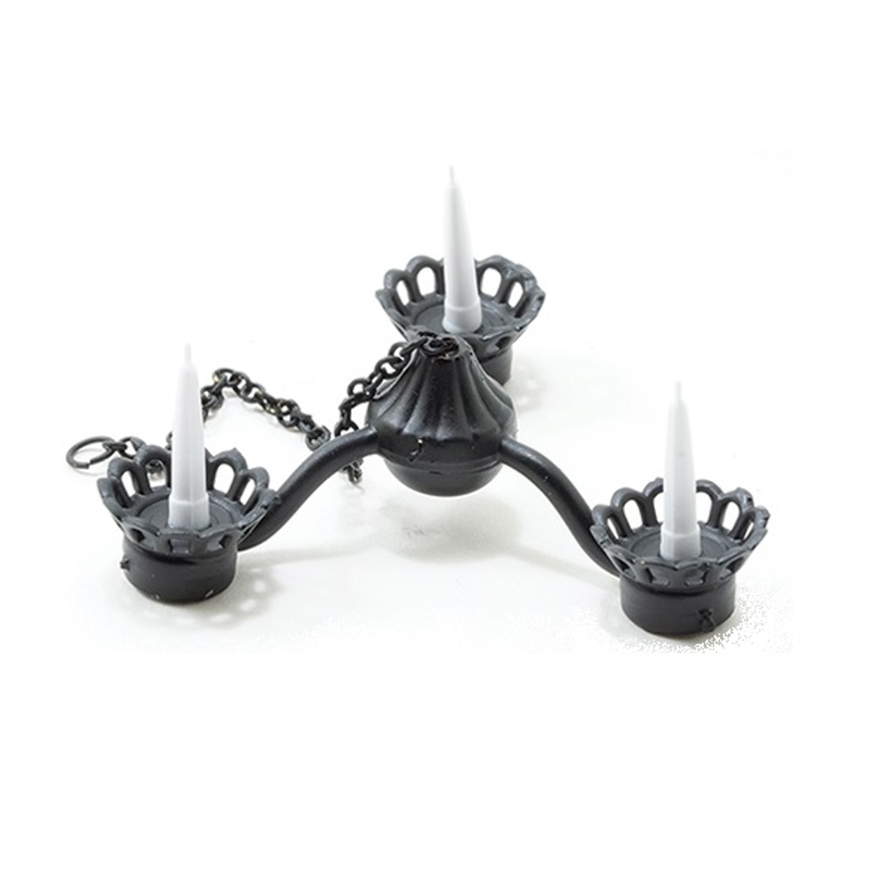 Black Wrought Iron Candle Chandelier (MUL5353)