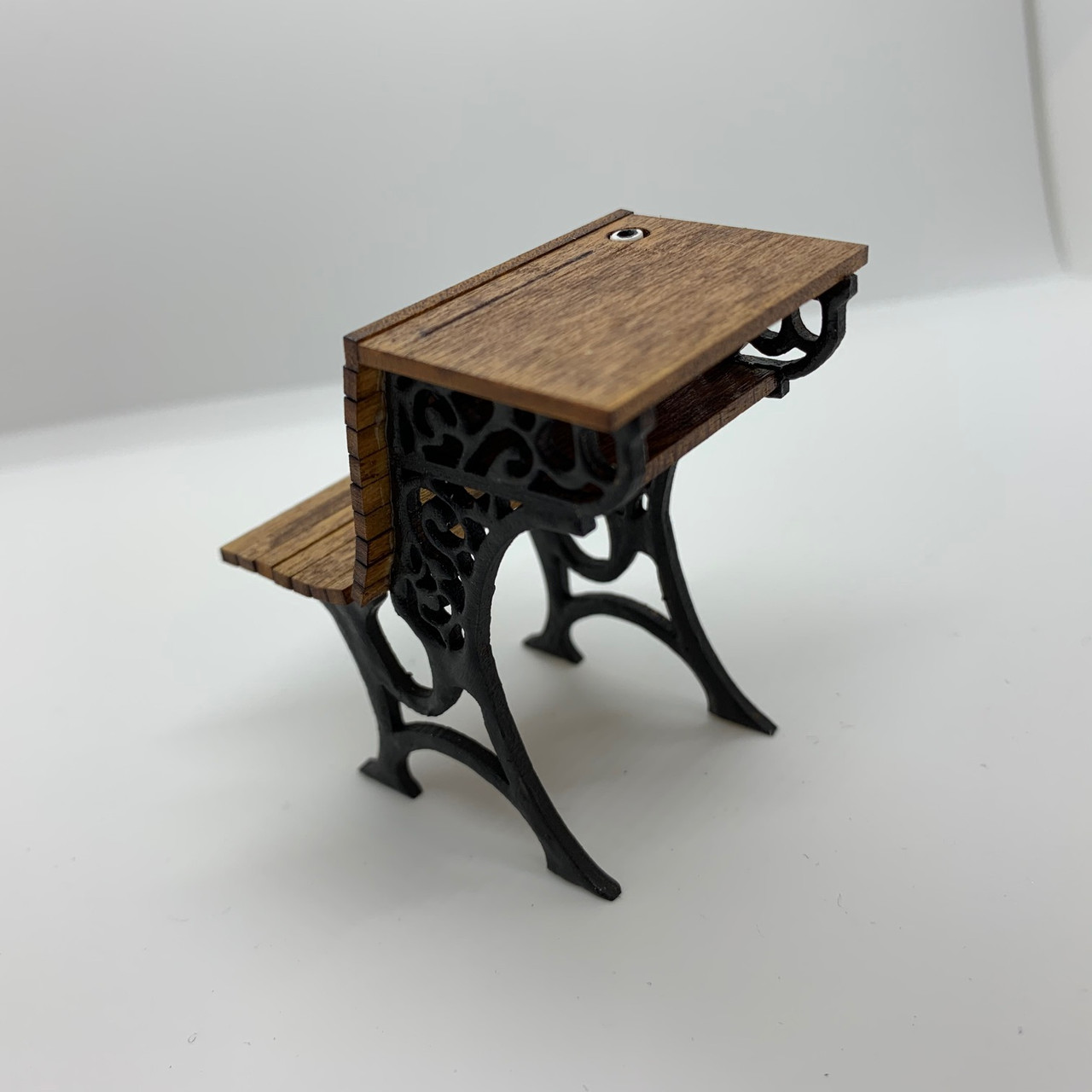 Victorian Student Desk (UFN1117) top, back, and side angle image