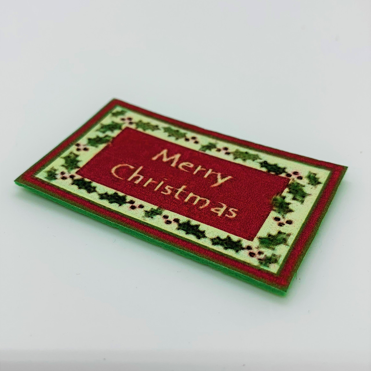 Dollhouse Miniature Doormat, Christmas (RND287); angled