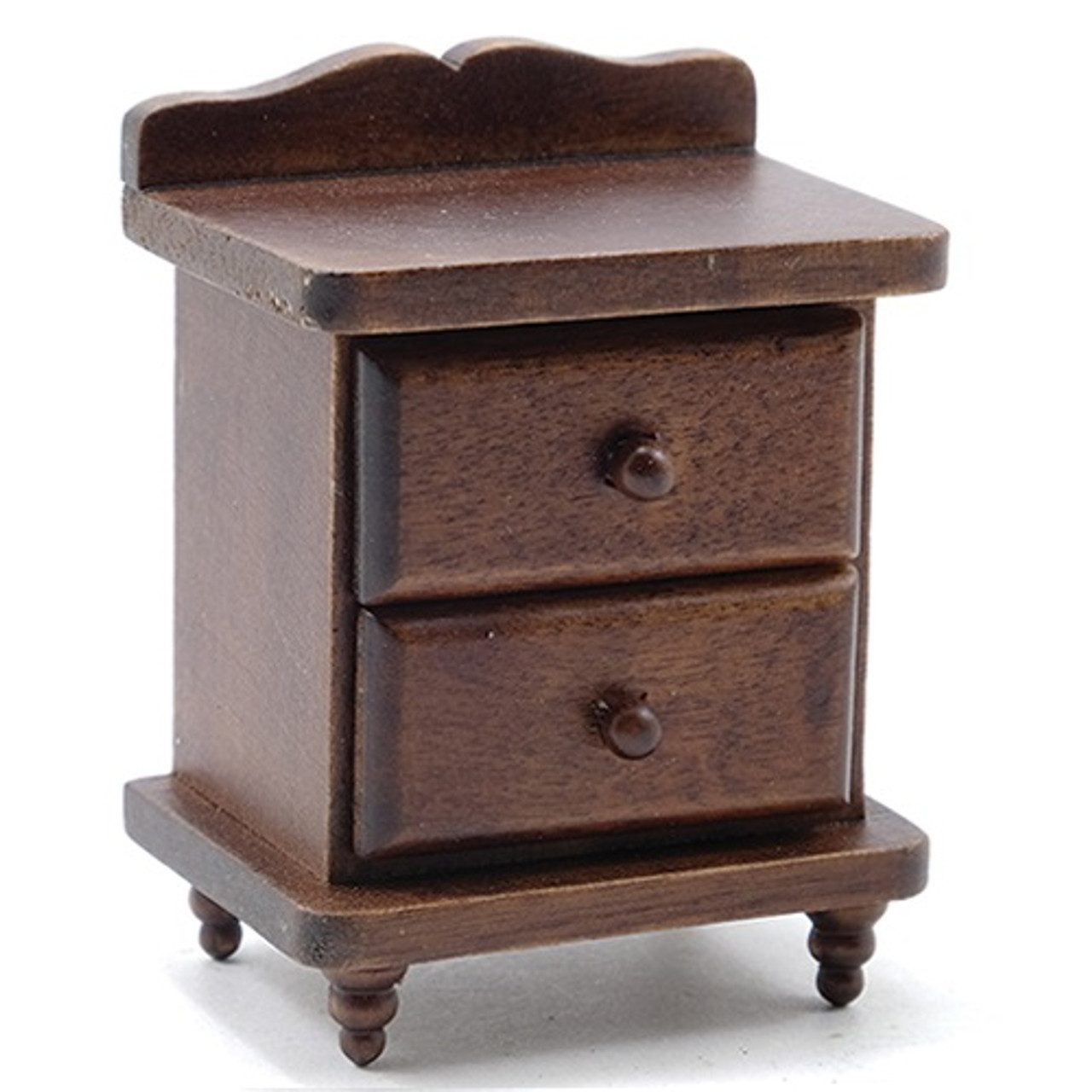 Dollhouse Miniature Night Stand, Walnut (CLA10804) front