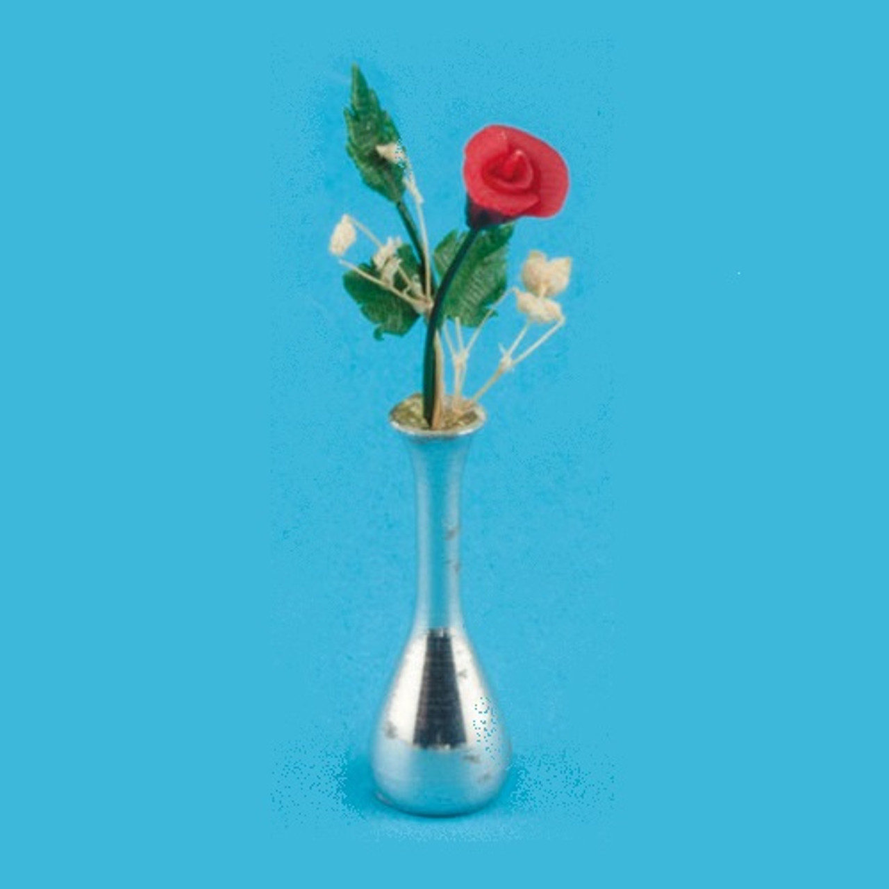 Single Red Rose Bud in Vase (CAR0104)