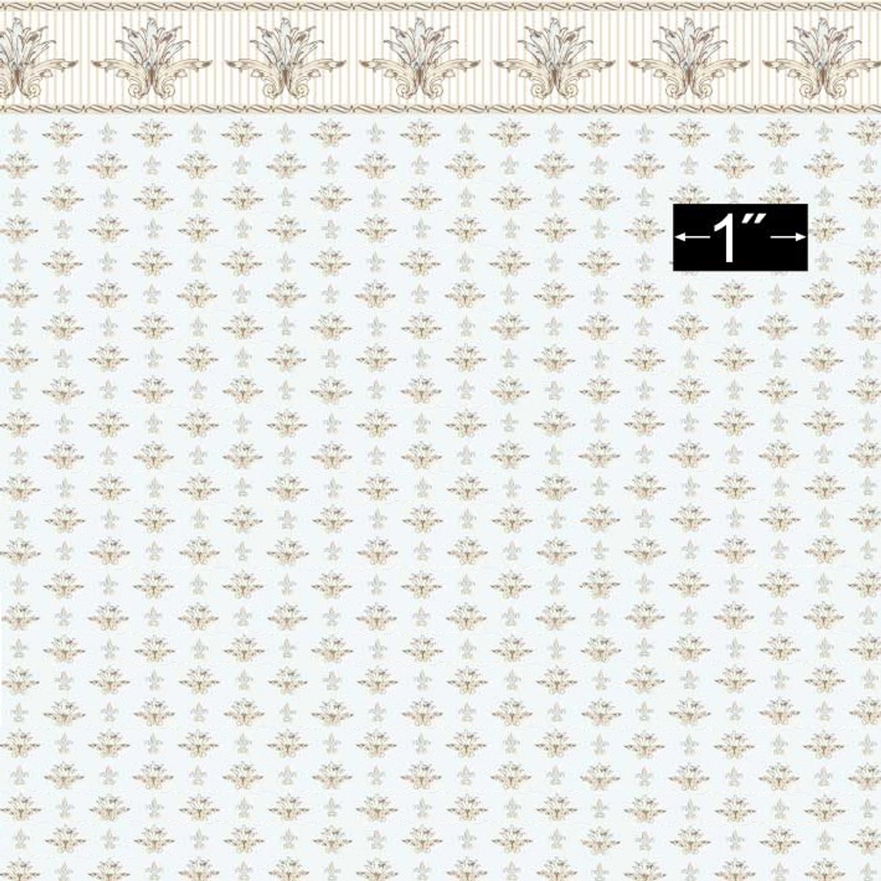 Section of 1ED109B - Dutchess (Blue) dollhouse wallpaper swatch