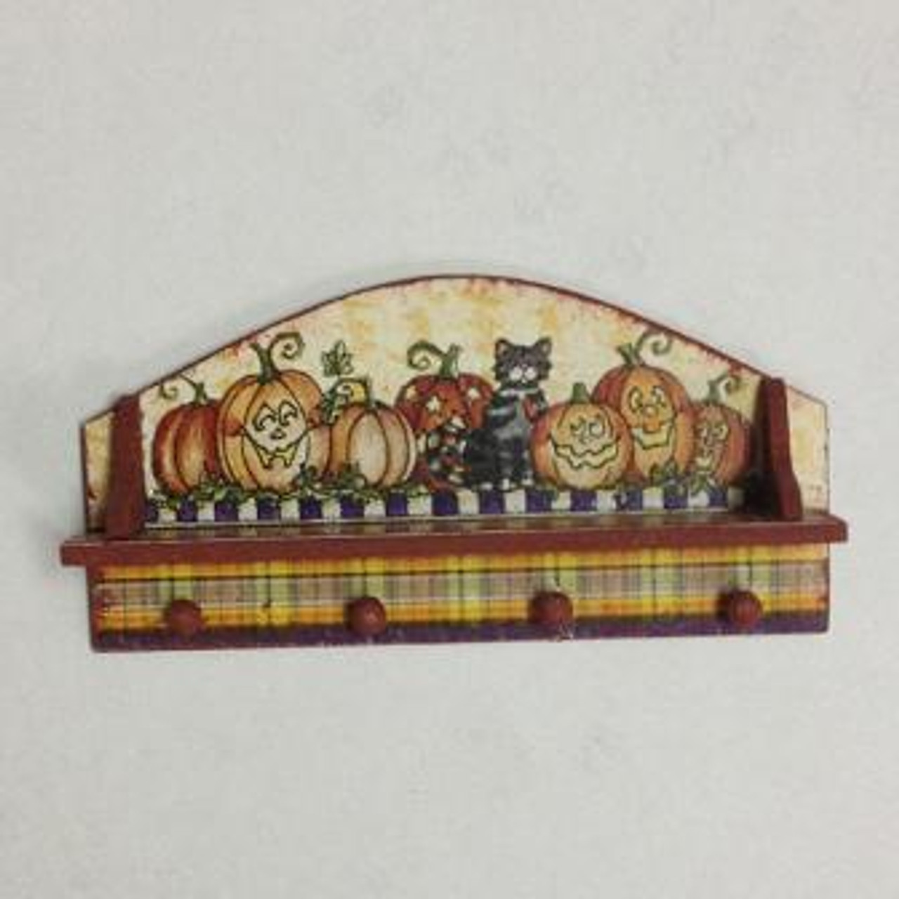 Halloween Peg Hook Shelf (DFI207A); shown assembled with one of the several decorative options